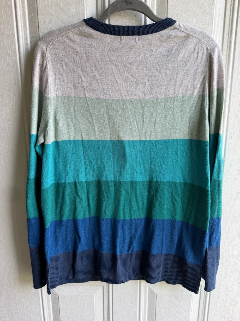 Eddie Bauer Colorblock Cardigan Sweater L Granny Coastal Grandpa Preppy - Picture 6 of 7